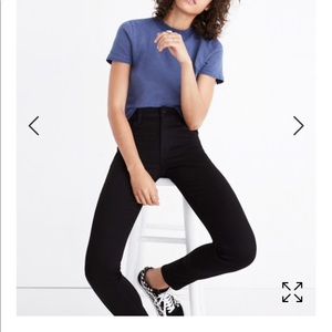 Madewell True Black 9” Mid-Rise Jeans, Size 28 Tall